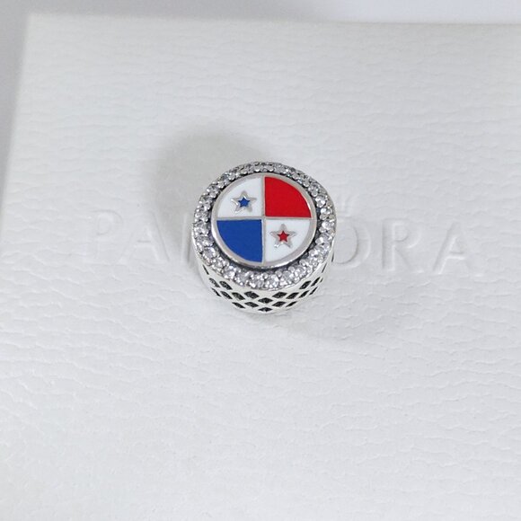 Pandora Panama Flag Bead Charm Bracelet Pendant S925 Silver with box - Picture 8 of 8